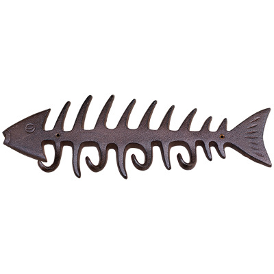 Outdoor Furniture Metal - Cast Iron Fishbone Molding Hook Wall