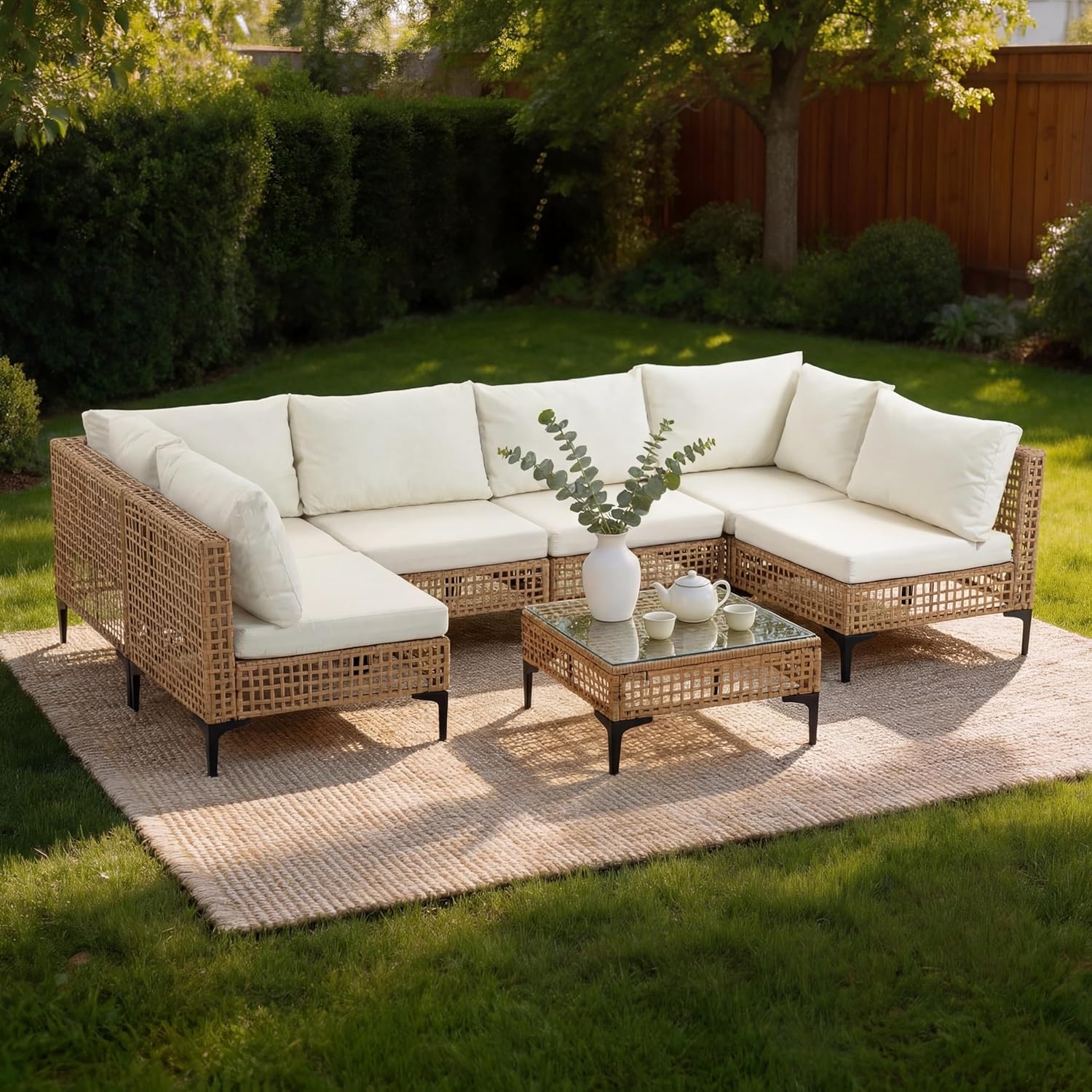 7 PCs Outdoor Patio Furniture  - Outdoor Furniture Luxury review and price