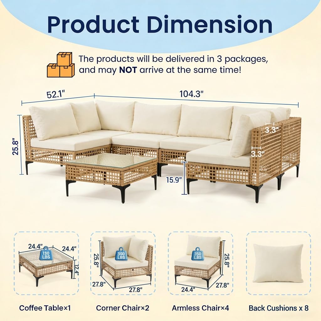 7 PCs Outdoor Patio Furniture  - Outdoor Furniture Luxury review and price