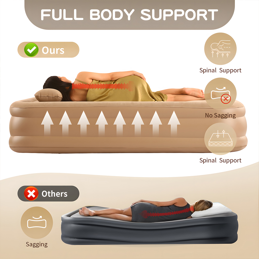Queen Air Mattress with Built  - Outdoor Furniture Luxury review and price