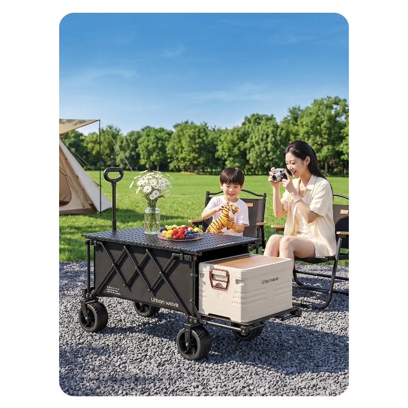 Folding Camping Wagon Cart Out - Outdoor Furniture Metal review and price