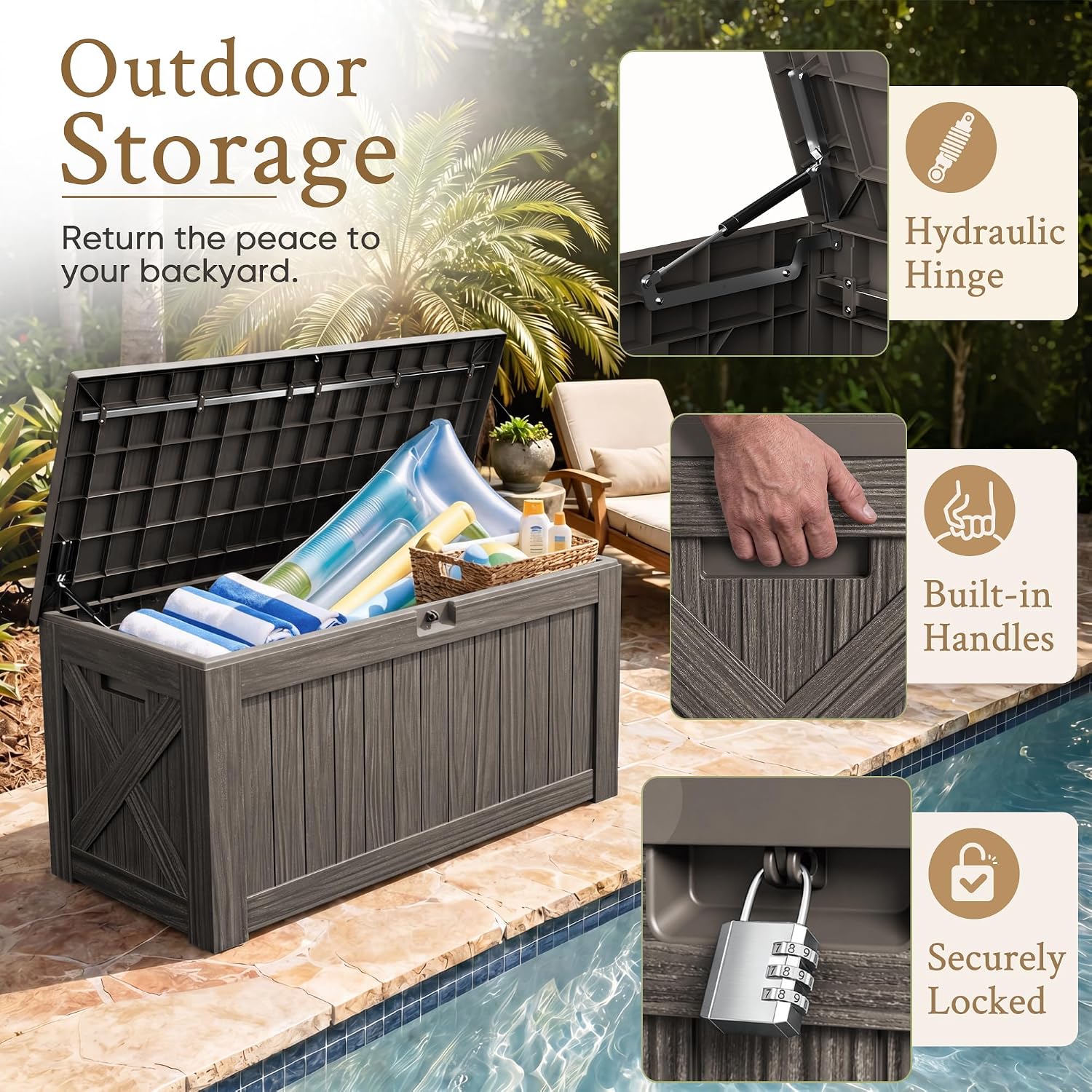 120 Gallon Large Deck Box Outd - Outdoor Furniture Wood review and price