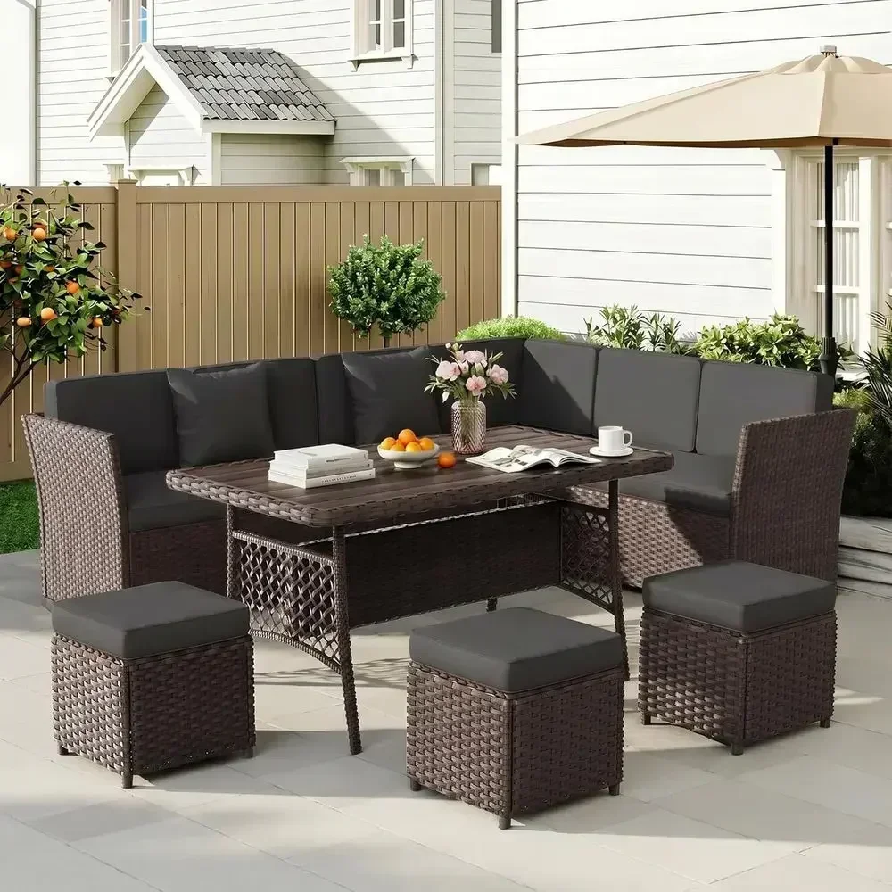7-Piece Outdoor Wicker Patio F - Outdoor Furniture Metal Chairs review and price