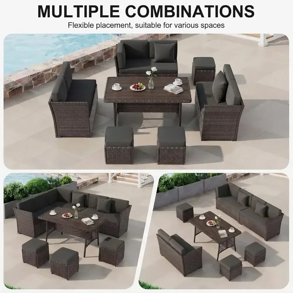 7-Piece Outdoor Wicker Patio F - Outdoor Furniture Metal Chairs review and price
